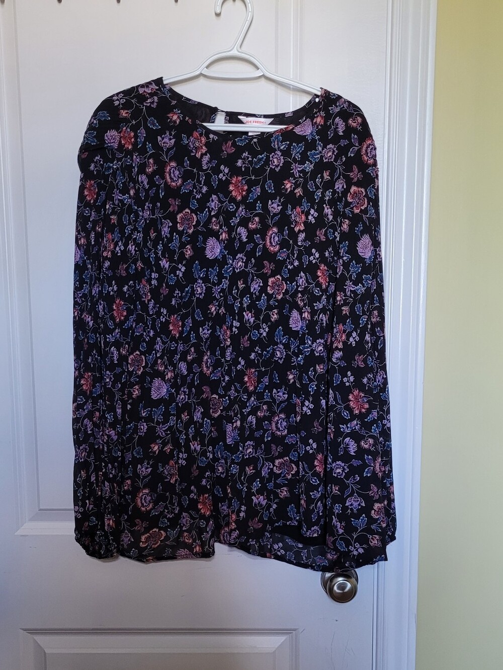Joe Fresh blouse top shirt floral flowers whimsigoth plus size 3X ribbed fairy